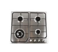 58 * 50 cm Piano cottura a Gas Integrato 4 Bruciatori Valvola di Sicurezza Chiusura Automatica Porta Vasetto in Ghisa Acciaio Inox per Cucina Gas Naturale