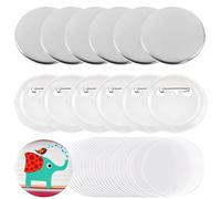 58 mm Pulsante Vuoto Badge Maker Pin Parti Metallo Bottoni Grandi Conchiglie Coperchio Posteriore Plastica Componenti file Trasparenti Artigianato fai-da-te Articoli Artistici (98 pezzi)