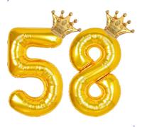 58 palloncini con numeri da 101,6 cm, palloncini dorati per 58° compleanno, per uomini e donne, giganti palloncini Jumbo in Mylar per 58 compleanni