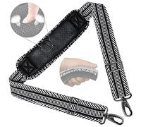 58" Tracolla per borsa universale, Ampia Tracolla con Cuscino Fisso Ultra Spesso e Fibbie a Doppio Bilanciamento per Borsa da Viaggio, Borse Sportive, Borsa per Laptop, Borsa a Tracolla -Bianco nero