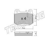 580.0 TRUSTING Kit pastiglie freno, Freno a disco per MASERATI,MERCEDES-BENZ