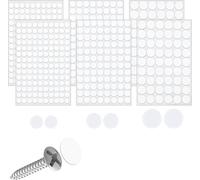 580 Pezzi Tappi Coprivite Bianchi Autoadesivo,12Mm,15Mm,21Mm Adesivi Rotondi Cop