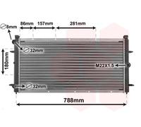 58002114 VAN WEZEL Radiatore, Raffreddamento motore per VW