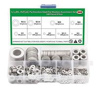580Pezzi Rondelle Piatte, Kit di Rondelle in Acciaio Inox 304 Adatto per la domestica, riparazioni in fabbrica, cucine, negozi, 9 Misure Assortimento Della Rondella M2 M2.5 M3 M4 M5 M6 M8 M10 M12