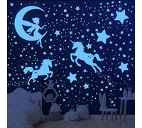 585 Pezzi Unicorno Stelle Fluorescenti Adesive Soffitto Stelline Luminose per Cameretta Adesivi Murali Bambini Unicorno Stelle Adesive Fluorescenti Stickers Murali per Bambine Cameretta Soggiorno