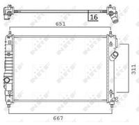 58505 NRF Radiatore, Raffreddamento motore per CHEVROLET