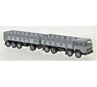 BREKINA 58536 Fiat 691 Millepiedi autocarro rimorchio grigio FERCAM HO 1:87