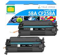 58A Toner Cartridge Black CF258A Compatible Replacement for HP 58A CF258A 58X CF258X M428fdw with Chip for HP Laserjet Pro MFP M428fdn M428dw Pro M404n M404dn M404dw M404 M428 Printer Ink 2 Pack