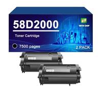 58D2000 Cartuccia Di Toner Compatibile Per MS821 MS823dn MX822ade MX826 | Cartuccie di toner compatibili per MS821dn MS823dn MS825dn MS826de MX822ade, 7500 pagine,Black-2 PACK