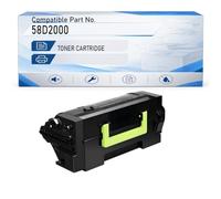 58D2000 Cartuccia toner compatibile con Lexmark MS821/MS823, nero 7,5K | Anche per MS725/MS822/MS825/MS826 e MX721/MX722/MX822/MX826; per la stampa monocromatica quotidiana.