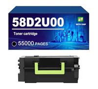 58D2U00 Cartuccia Di Toner (con Chip) Compatibile Per Lexmark MS823 MS825 MX822 MS725 MS826 MX725 MX826, 55000 Pagine,58D2U00-1 PACK