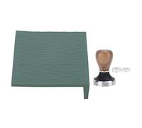 58mm Stainless Steel and Walnut Coffee Tamper with Silicone Tamping Mat, Grade Espresso Tamper Set for Home Kitchen Counter Protection, Includes Non - Slip Pad for Stable (Verde)