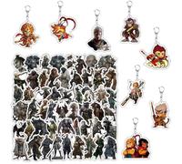 58pcs Wukong Adesivi & Portachiavi, 50pcs Anime Wukong Adesivo, Wukong Portachiavi personalizzato Per Il Gancio Dello Zaino Compleanno Festa Forniture Adesivi Impermeabili