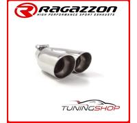 59.0016.56#1 TERMINALE DESTRO INOX ROTONDO 2X70 MM SPORT LINE SFALSATI CON TUBO