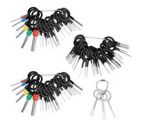 59 Pezzi Strumenti di Rimozione Terminale,Nero Auto Cablaggi Elettrici Crimpare Connettore Pin Estrattore Kit,Connettore a Crimpare Indietro Ago Rimuovi Kit, Pin Rimozione Cablaggio Terminale per Auto