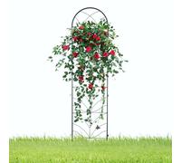 59 "x 17,5" Black Iron Outdoor Garden Trellis Metal Trellis per arrampicare Clematis, viti e fiori Design decorativo ad arco