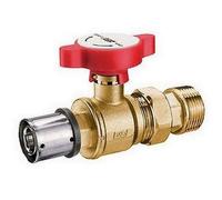 59423202 Valvola gialla a sfera 3/4' M attacco PF Ø 32x3 maniglia rossa FAR