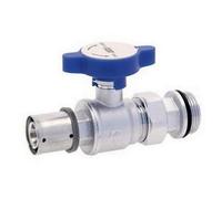 59493201 Valvola cromata a sfera 1"M PF Ø32x3 maniglia blu FAR