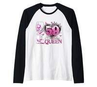 59th Birthday Queen Pink Wine 59 Years Old Women Girls Maglia con Maniche Raglan
