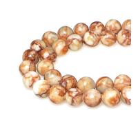 5A perline rotonde lisce a forma di fiore di pioggia, perline per braccialetti fai da te, 38,1 cm (8 mm, verde) (15 cm)