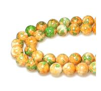 5A, perline rotonde lisce con fiori di pioggia, perline per braccialetti fai da te, 15 cm (10 mm, verde)