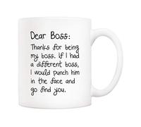 5Aup Bosses Day divertente tazza da caffè ufficio Boss regalo di Natale da collega co-lavoratore, caro capo, grazie per. Go Find You, idea regalo di compleanno per uomini o donne Boss Coworers