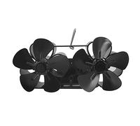 5Blade Alimentato Calore Stufa Fan Home Efficiente Distribuzione del Calore Ventilatore Silenzioso Nero Stufa Risparmio Energetico Piccola Bruciatura a legna