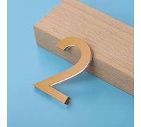 5CM/ 7CM/ 10CM Decalcomanie Da Muro 3D In Mattoni Da, Lettere Autoadesive Della Casa, Numeri Di Stanza for Porte, Lettera Esterna for Indirizzo Di Casa, Targa Moderna Con Numero(Gold,2,5CM)