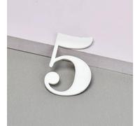 5CM/ 7CM/ 10CM Numeri Civici Autoadesivi Da for Esterni, Cartelli Con I Numeri Delle Stanze, Numeri Esterni for Indirizzi Domestici, Numeri Civici Moderni Decorazioni(White,5,10CM)