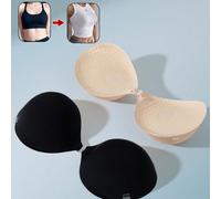 5cm Cuscinetti reggiseno invisibili e spessi per donne con busto piccolo, con cannucce trasparenti - Cuciture per redini appiccicose, cuscinetti per migliorare il revers, adatti per aumentare la curva