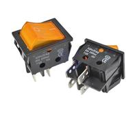 5cs KCD4 Rocker Switch Button ON OFF 2 Position 4 Pins Electrical Equipment With Light Power Switch Silver Contact 30A/250V(Dark Grey)