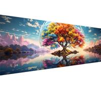 5D Albero Vita Diamond Painting Kit Completo per Adulti, Kit di Pittura Diamante Lago 5D Fai Da Te, Kit Punto Croce Rhinestone Diamond Embroidery Art and Craft, Decorazioni Parete Regalo 240x80cm V-0