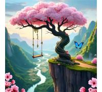 5D Altalena in cima alla collina Diamond Painting Kit Completo,diamond painting per Adulti,DIY Square Diamond Art Strass Ricamo a Punto Croce Pittura Diamante Decorazione per della Parete 60x60cm