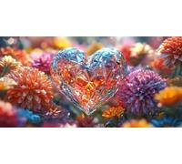 5D Amore Diamond Painting Kit Completo per Adulti Principianti, Fiore Pittura Diamante Painting Kit Ricamo a Punto Croce, DIY Diamantini Crystal Art per Decorazioni da Parete e Casa 100x50 cm o-5585