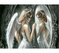 5D Angelo Diamond Painting per Adulti, Ala Pittura Diamante Kit Completo, Diamond Art Kits Fai Da Te Diamant Painting Set Strass Diamantini Crystal Art per Decorazione Della Parete 35x50cm, Model394