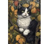 5D Animale Diamond Painting Gatto Diamond Painting Kit Completo, Pittura Diamante Adulti Bambini Diamantini Crystal Art Strass Ricamo Punto Croce Arte Artigianato, Decorazione Murale 35x50 cm Q4-88
