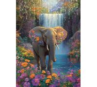 5D Autunno Diamond Painting Elefante Diamond Painting Kit Completo, Pittura Diamante Adulti Bambini Diamantini Crystal Art Strass Ricamo Punto Croce Arte Fai da Te, Decorazione Murale 60x80 cm Q4-546