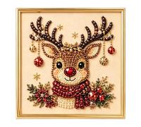 5D Christmas Pearl Beads Art With Frame | With Stocking Santa Festive Tree