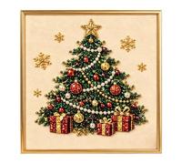 5D Christmas Pearl Beads Art With Frame | With Stocking Santa Festive Tree
