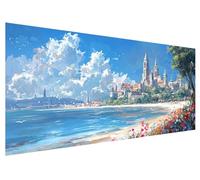 5D Città Diamond Painting Kit Completo per Adulti, Kit di Pittura con Diamanti Paesaggio 5D Fai Da Te, Diamond Painting Kit Punto Croce Rhinestone Embroidery Art per Decorazioni Casa 200x80cm J-23