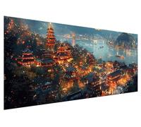 5D Città Diamond Painting Kit Completo per Adulti, Kit di Pittura con Diamanti Paesaggio 5D Fai Da Te, Diamond Painting Kit Punto Croce Rhinestone Embroidery Art per Decorazioni Casa 250x100cm I-24