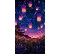 5D Diamond Art Painting,Grassland Starry Sky Diamond Painting Kits for Adults,DIY Square Full Drill Canvas Embroidery Cross Stitch,Diamond Arts Crafts Painting Pictures for Home Wall Decor 40x90cm