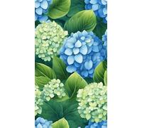 5D Diamond Art Painting,Green Blue Hydrangea Diamond Painting Kits for Adults,DIY Square Full Drill Canvas Embroidery Cross Stitch,Diamond Arts Crafts Painting Pictures for Home Wall Decor 50x110cm