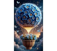 5D Diamond Art Painting,Hot Air Balloon Abstract Diamond Painting Kits for Adults,DIY Square Full Drill Canvas Embroidery Cross Stitch,Diamond Arts Crafts Painting Pictures for Home Wall Decor 20x50cm