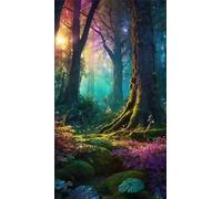 5D Diamond Art Painting,Jungle Plants Sunlight Diamond Painting Kits for Adults,DIY Square Full Drill Canvas Embroidery Cross Stitch,Diamond Arts Crafts Painting Pictures for Home Wall Decor 80x170cm