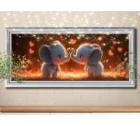 5D Diamond Art Painting Kit Completo Paesaggio,Elefante,Fai Da Te Pittura Diamante per Adulti,A Punto Croce Pittura di Diamanti,Diamantini Crystal Art Bambini per Decorazione Casa 50x125cm 58Y-2707