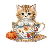 5D Diamond Art Painting Kits for Adults, DIY Diamond Desktop Ornament Cat, DIY Shaking Head Diamonds Painting Kit Desktop Ornaments Kit for Adult Beginner Home Office Decor Crafts Gift