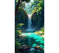 5D Diamond Art Painting,Lake River Tree Diamond Painting Kits for Adults,DIY Round Full Drill Canvas Embroidery Cross Stitch,Diamond Arts Crafts Painting Pictures for Home Wall Decor 100x210cm