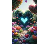 5D Diamond Art Painting,Love Balloon Plant Diamond Painting Kits for Adults,DIY Round Full Drill Canvas Embroidery Cross Stitch,Diamond Arts Crafts Painting Pictures for Home Wall Decor 30x70cm