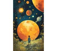 5D Diamond Art Painting,Moon Planet Boy Diamond Painting Kits for Adults,DIY Round Full Drill Canvas Embroidery Cross Stitch,Diamond Arts Crafts Painting Pictures for Home Wall Decor 100x210cm
